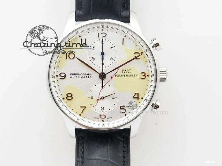 MIROTIME 1220 Portuguese Tourbillon IW5046 RG ZF Best Edition Gray Dial on Black Leather Strap SmoothTexture 7142